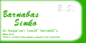 barnabas simko business card